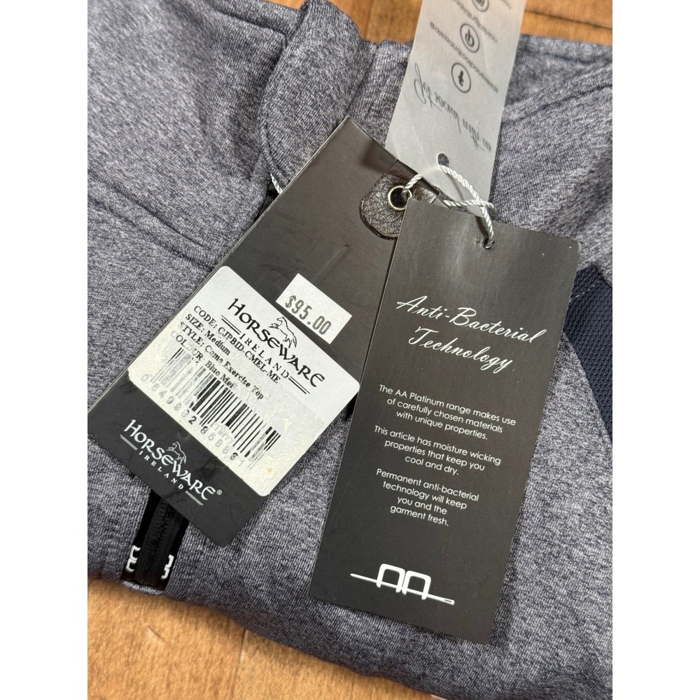 Horsewear Ireland AA Platinum Como Exercise Top Women's M Blue Mel 1/4 Zip (NWT) - Picture 8 of 8